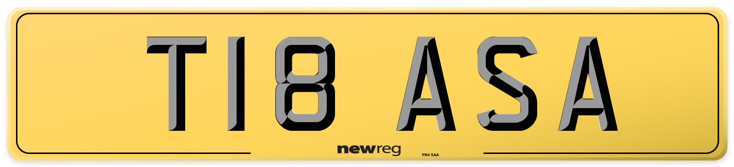 T18 ASA Rear Number Plate