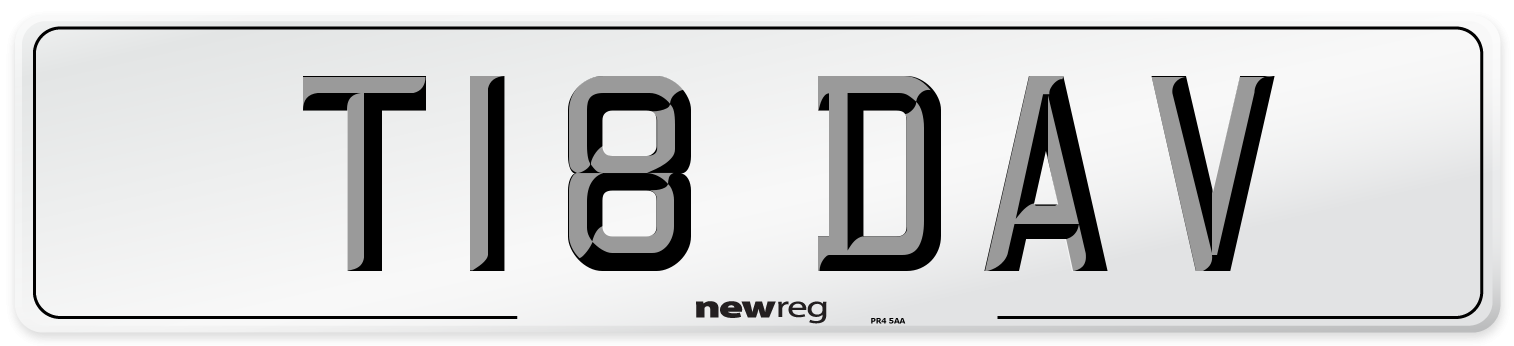 T18 DAV Front Number Plate
