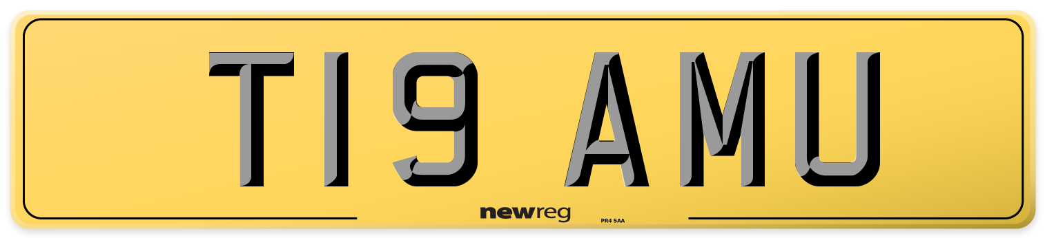 T19 AMU Rear Number Plate