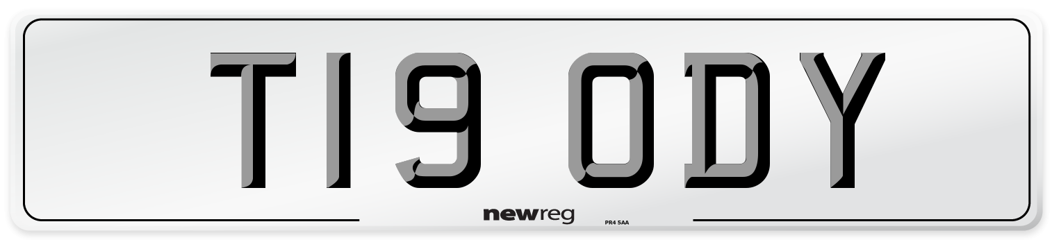 T19 ODY Front Number Plate
