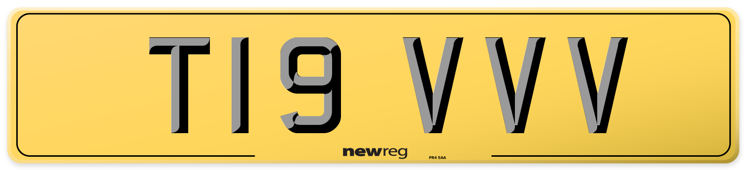 T19 VVV Rear Number Plate