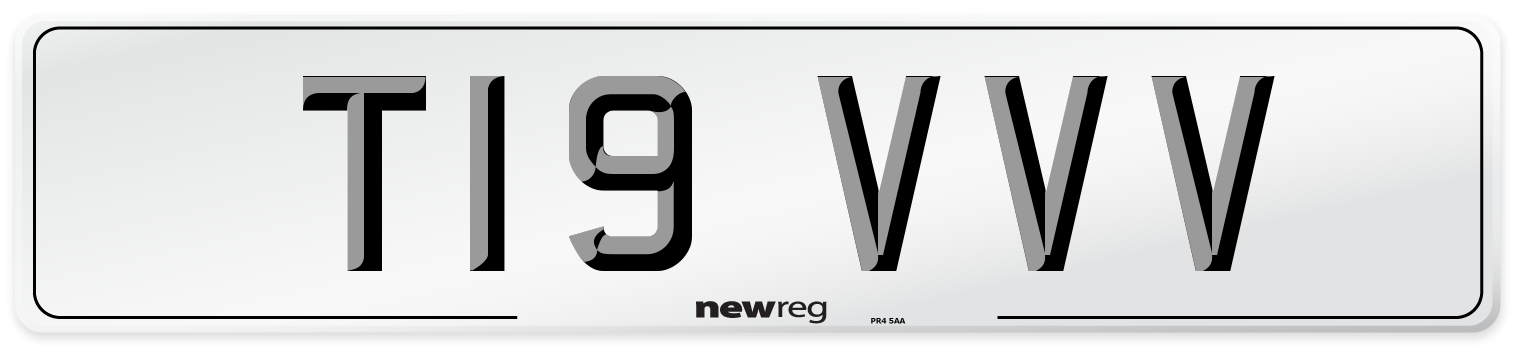 T19 VVV Front Number Plate