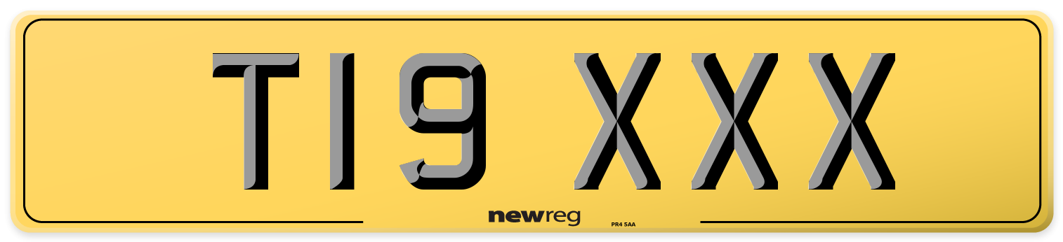 T19 XXX Rear Number Plate