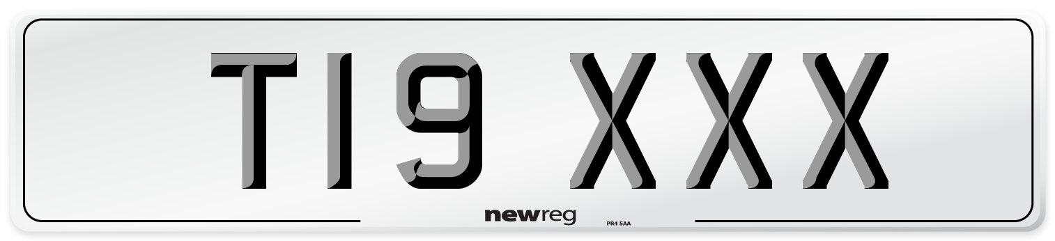 T19 XXX Front Number Plate