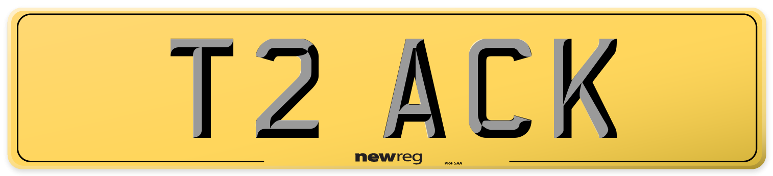 T2 ACK Rear Number Plate