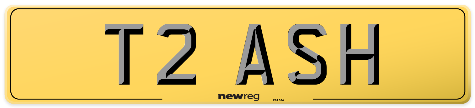 T2 ASH Rear Number Plate