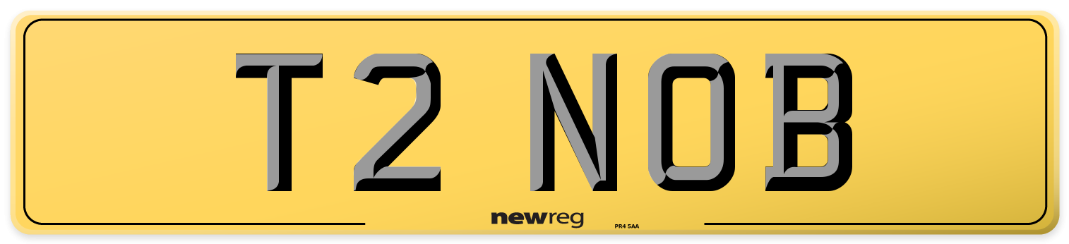 T2 NOB Rear Number Plate