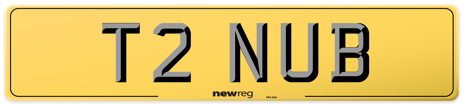 T2 NUB Rear Number Plate