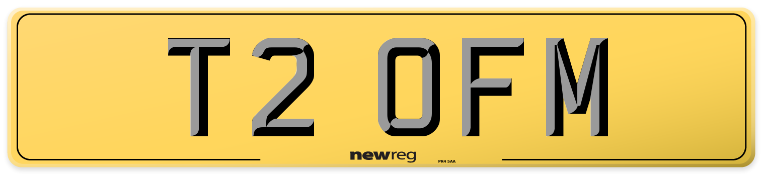 T2 OFM Rear Number Plate