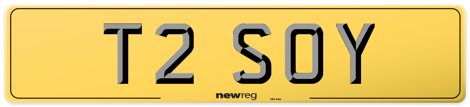 T2 SOY Rear Number Plate