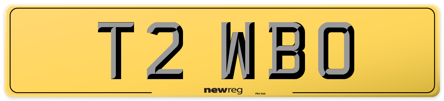 T2 WBO Rear Number Plate