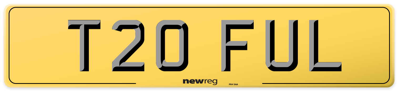 T20 FUL Rear Number Plate