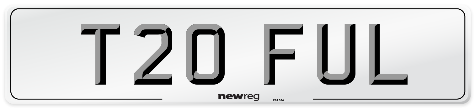 T20 FUL Front Number Plate