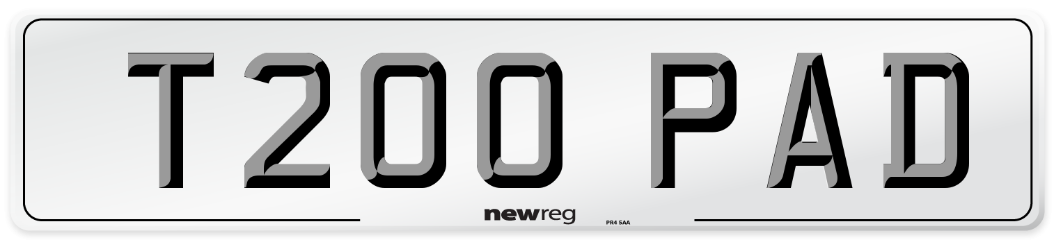 T200 PAD Front Number Plate