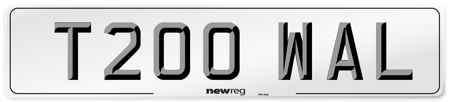 T200 WAL Front Number Plate
