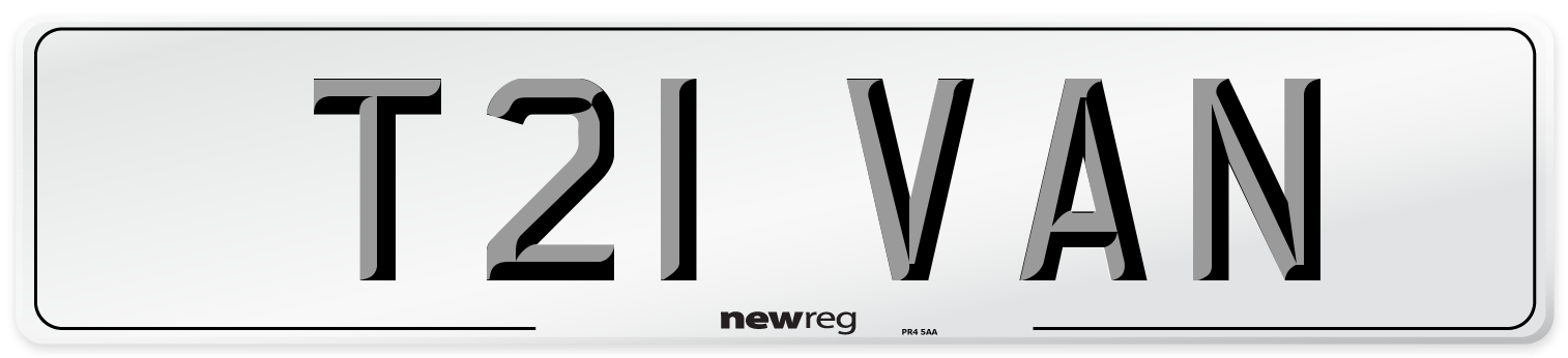 T21 VAN Front Number Plate
