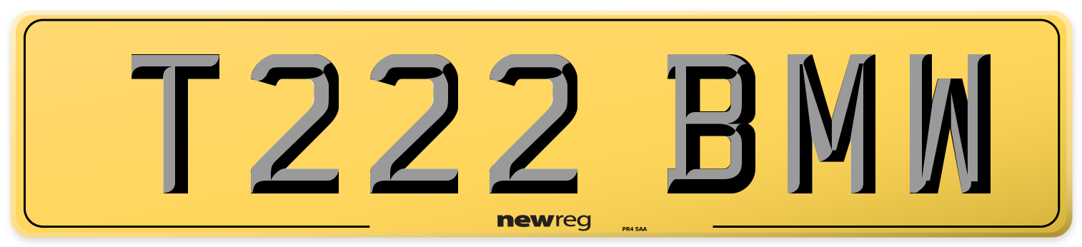 T222 BMW Rear Number Plate