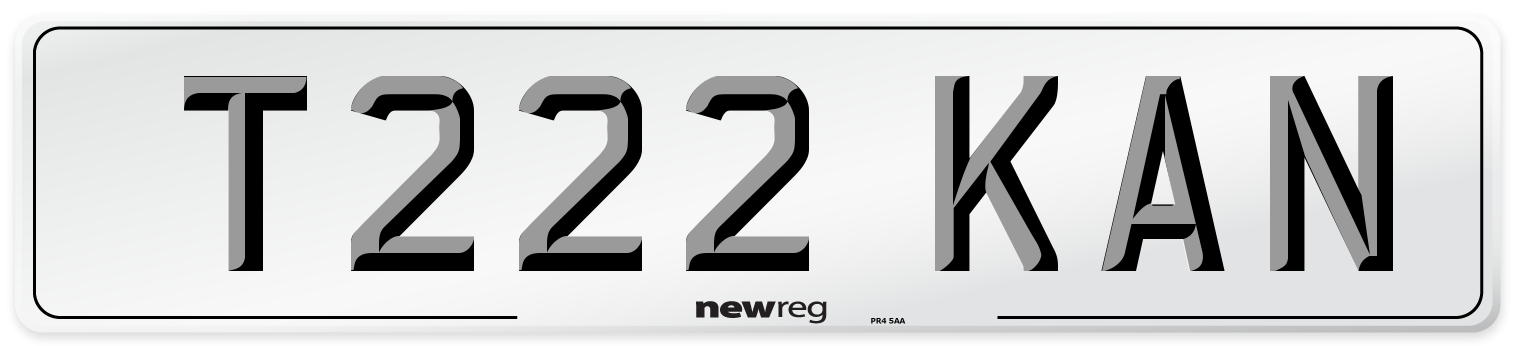 T222 KAN Front Number Plate