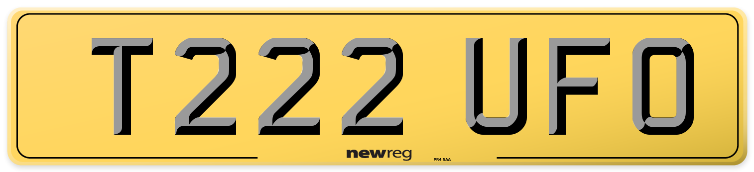 T222 UFO Rear Number Plate