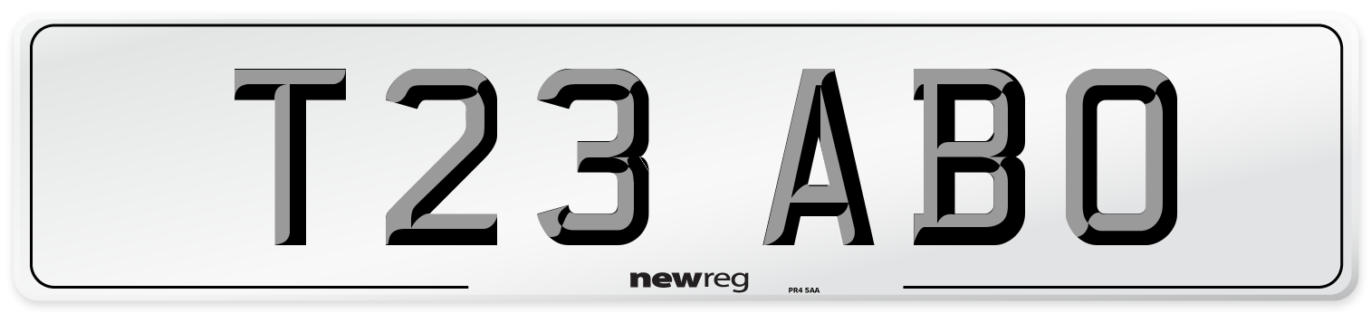T23 ABO Front Number Plate