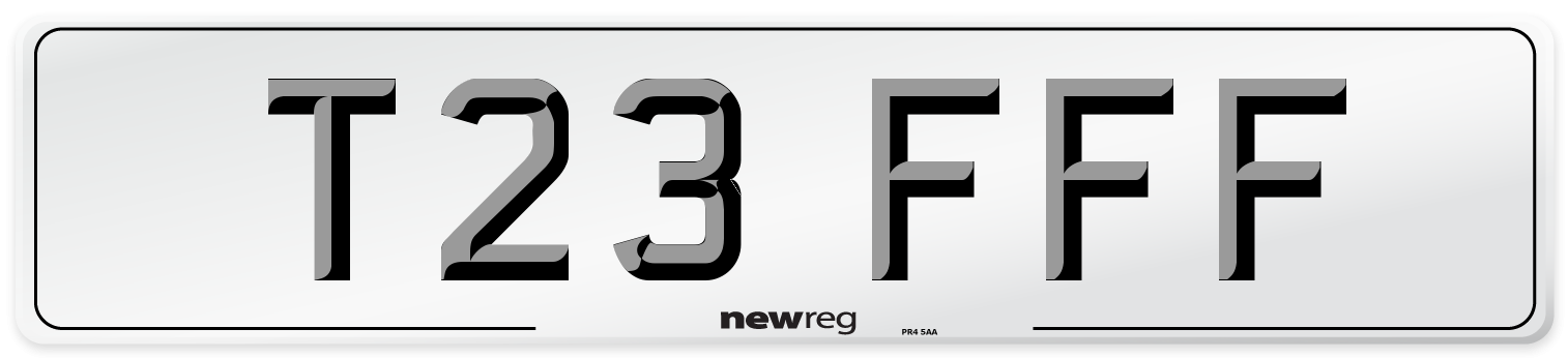 T23 FFF Front Number Plate