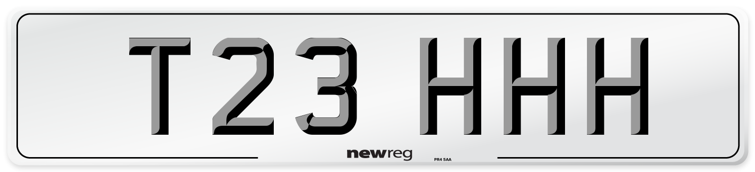 T23 HHH Front Number Plate