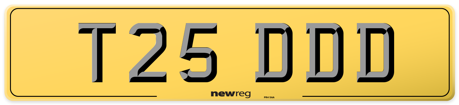 T25 DDD Rear Number Plate
