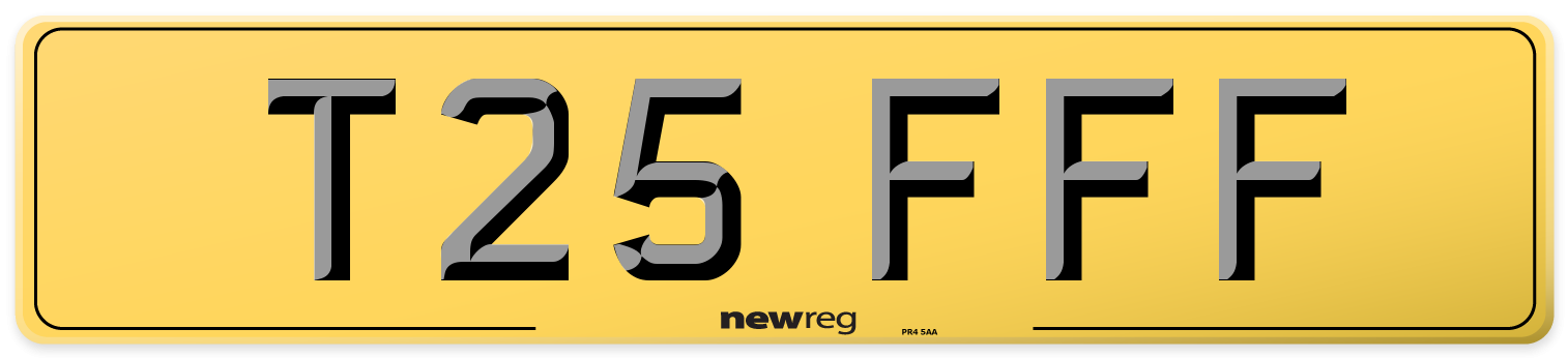 T25 FFF Rear Number Plate
