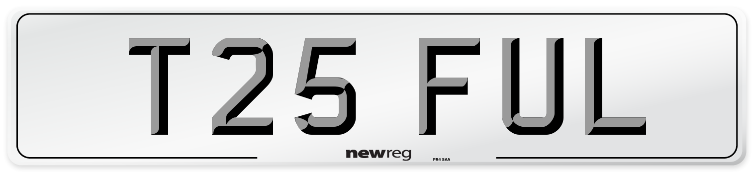 T25 FUL Front Number Plate