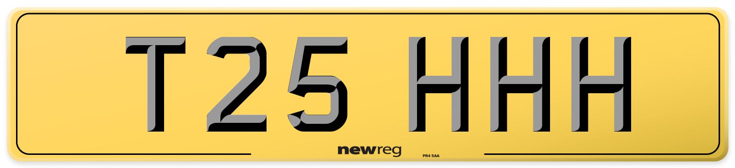 T25 HHH Rear Number Plate