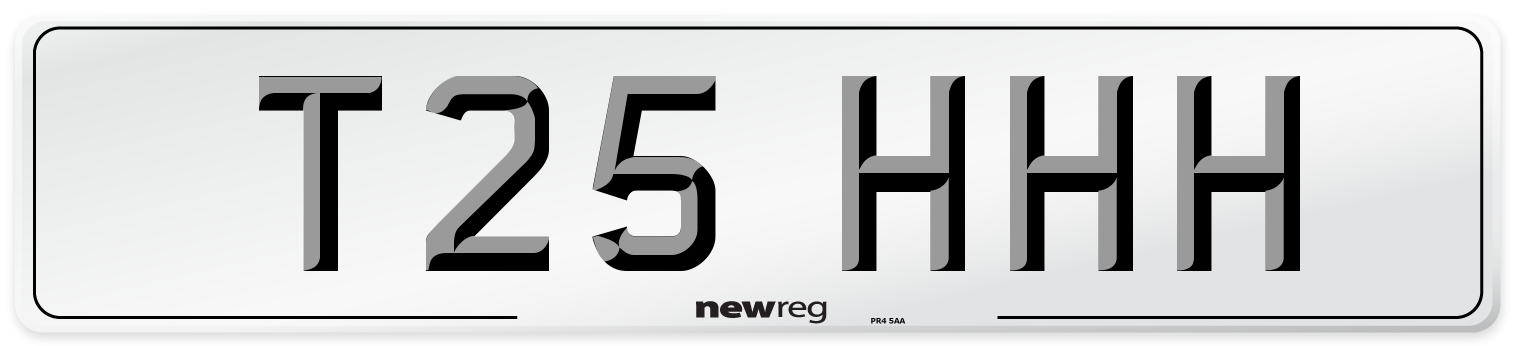 T25 HHH Front Number Plate