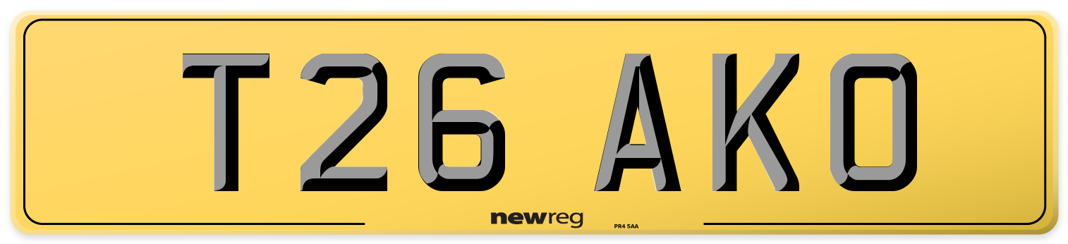 T26 AKO Rear Number Plate