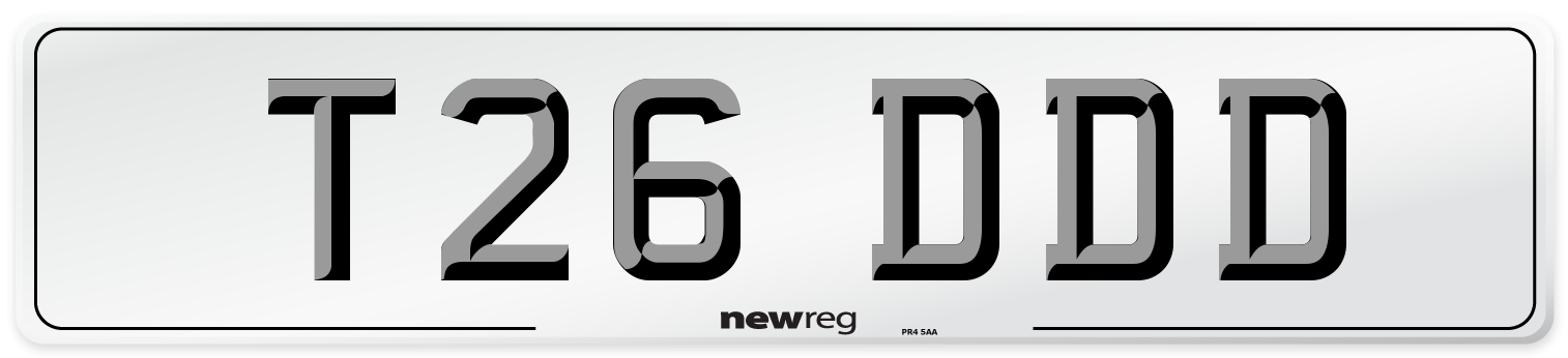 T26 DDD Front Number Plate