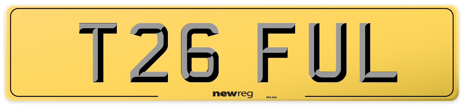 T26 FUL Rear Number Plate