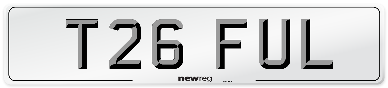 T26 FUL Front Number Plate