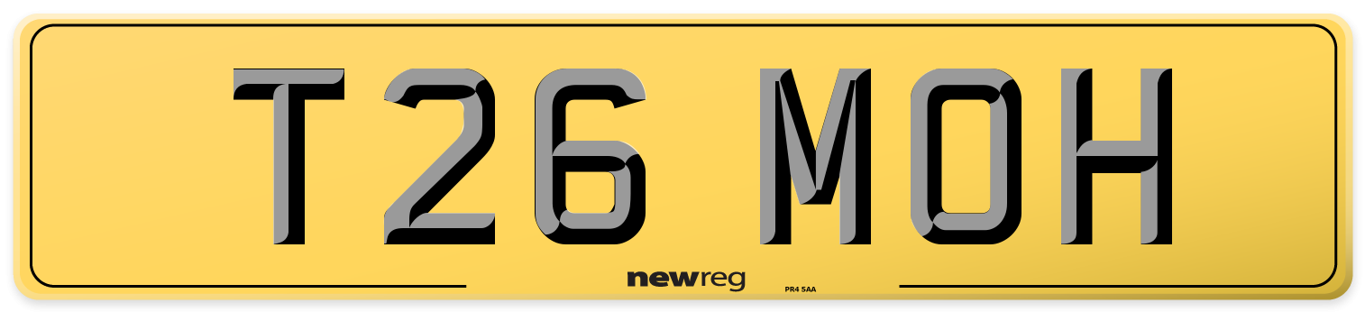 T26 MOH Rear Number Plate