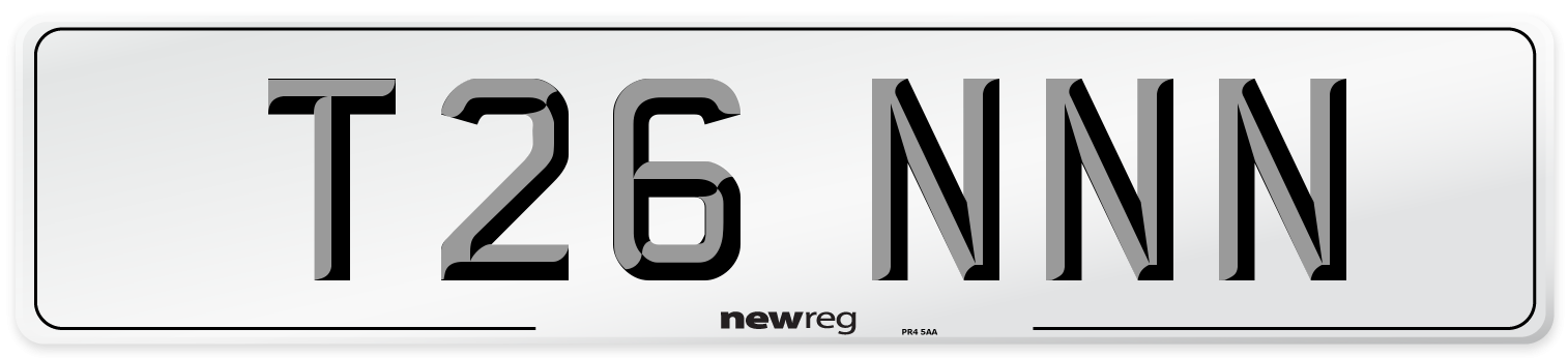 T26 NNN Front Number Plate