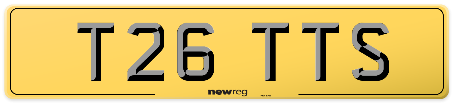 T26 TTS Rear Number Plate