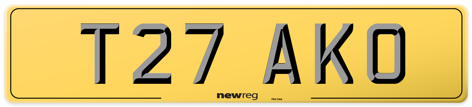 T27 AKO Rear Number Plate