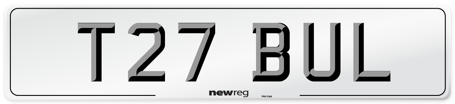 T27 BUL Front Number Plate