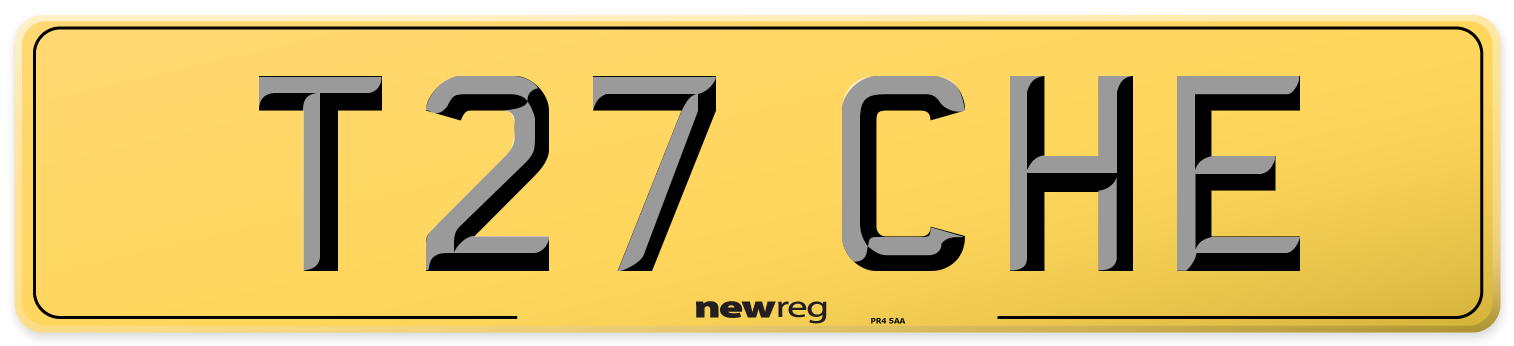 T27 CHE Rear Number Plate