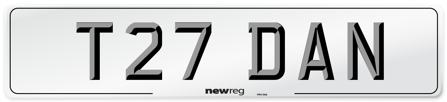 T27 DAN Front Number Plate