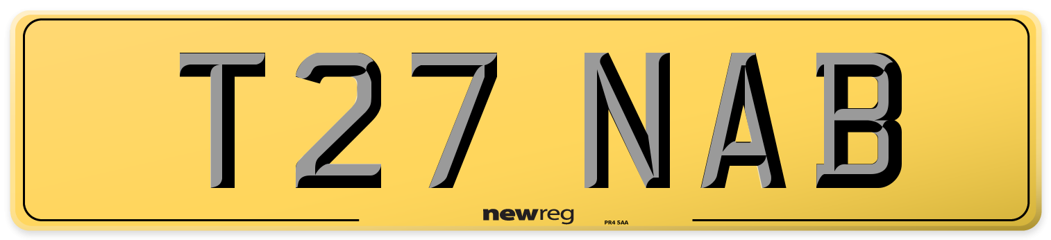 T27 NAB Rear Number Plate