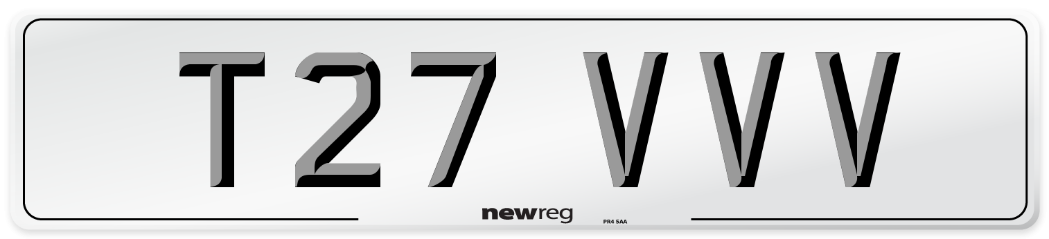 T27 VVV Front Number Plate