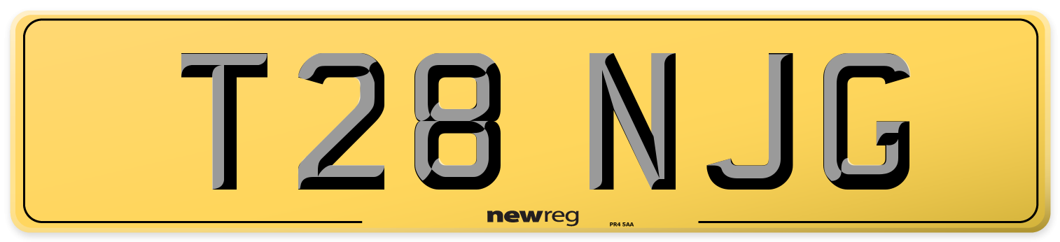 T28 NJG Rear Number Plate