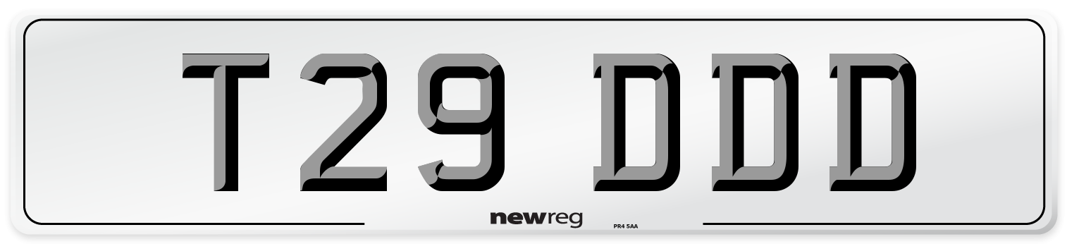 T29 DDD Front Number Plate