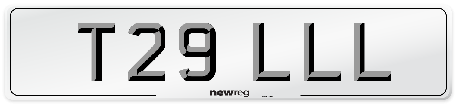 T29 LLL Front Number Plate