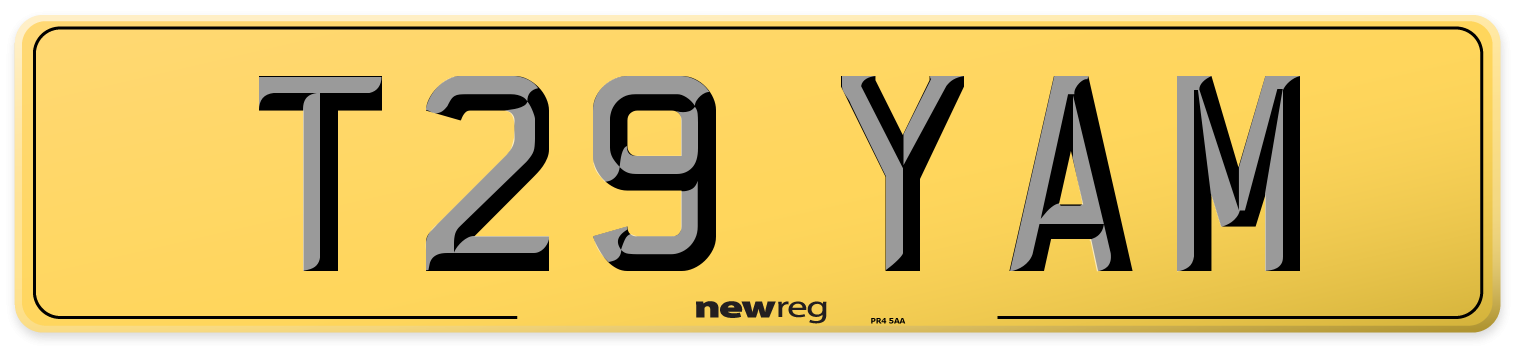 T29 YAM Rear Number Plate