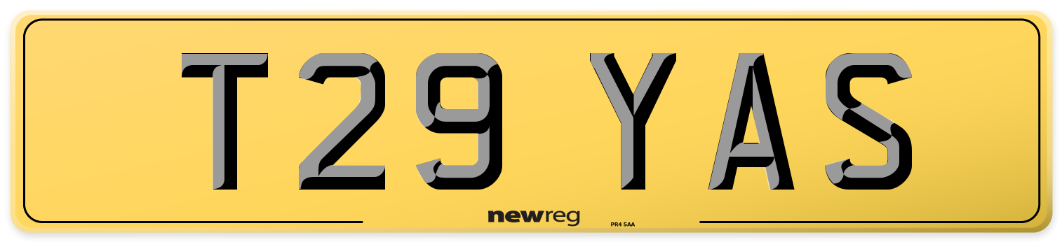 T29 YAS Rear Number Plate