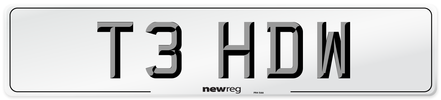 T3 HDW Front Number Plate